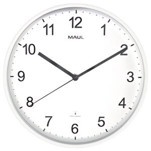 MAUL Horloge murale/radio MAULspint, diamètre: 300 mm, blanc