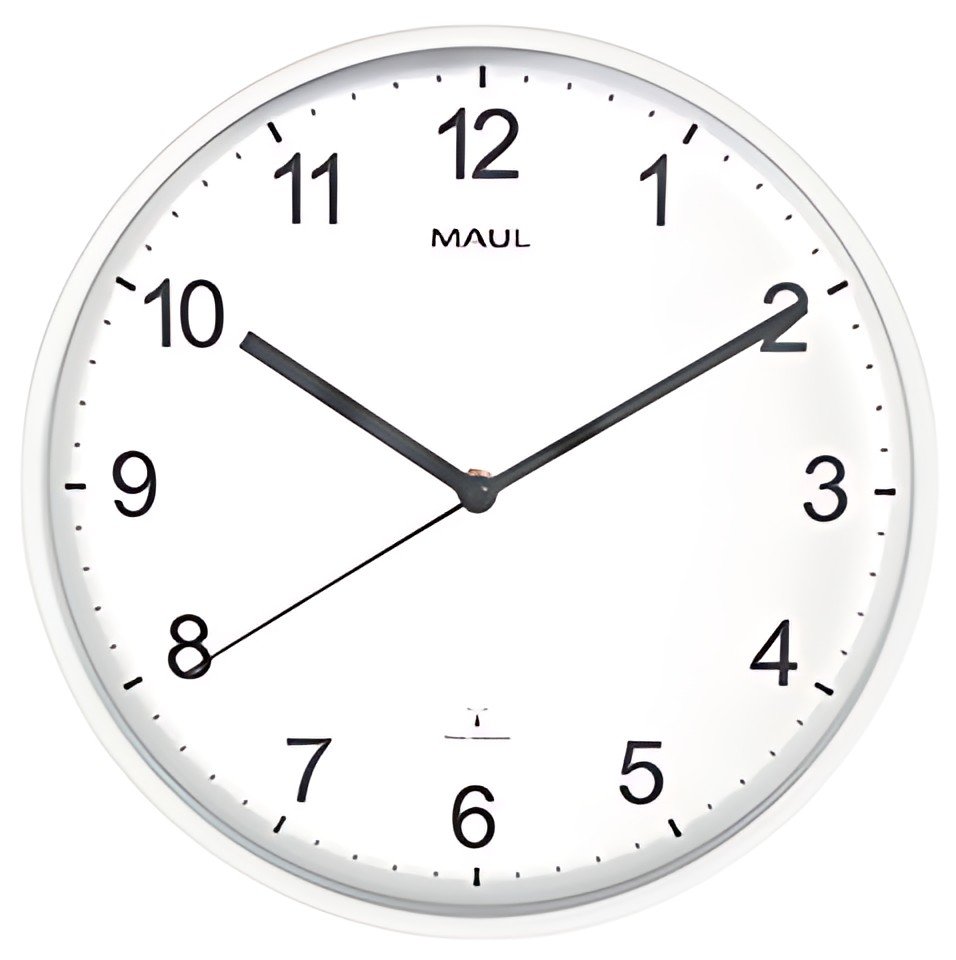 MAUL Horloge murale/radio MAULspint, diamètre: 300 mm, blanc