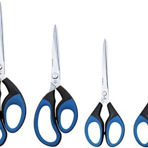 WEDO Ciseaux Soft-Cut, pointu, longueur: 210 mm, noir/bleu