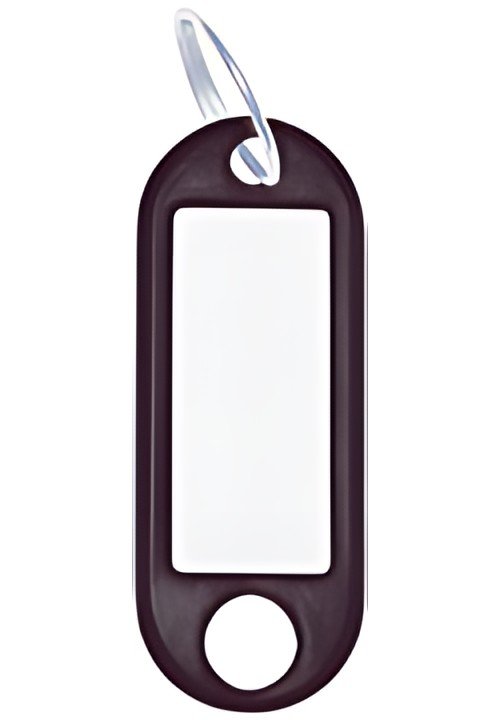 WEDO Porte-clés avec anneau, diamètre: 18 mm, noir