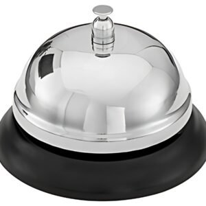 WEDO Cloche de table, sonnette en métal, socle noir