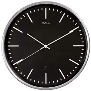 MAUL Horloge murale/horloge radio pilotée MAULfly, argent