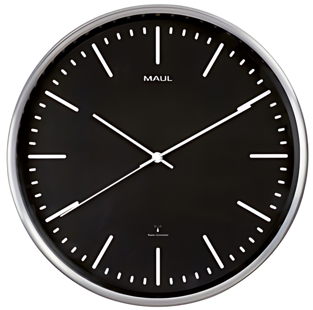 MAUL Horloge murale/horloge radio pilotée MAULfly, argent