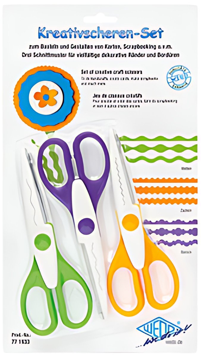 WEDO Set de ciseaux cranteurs, set de 3, assorti