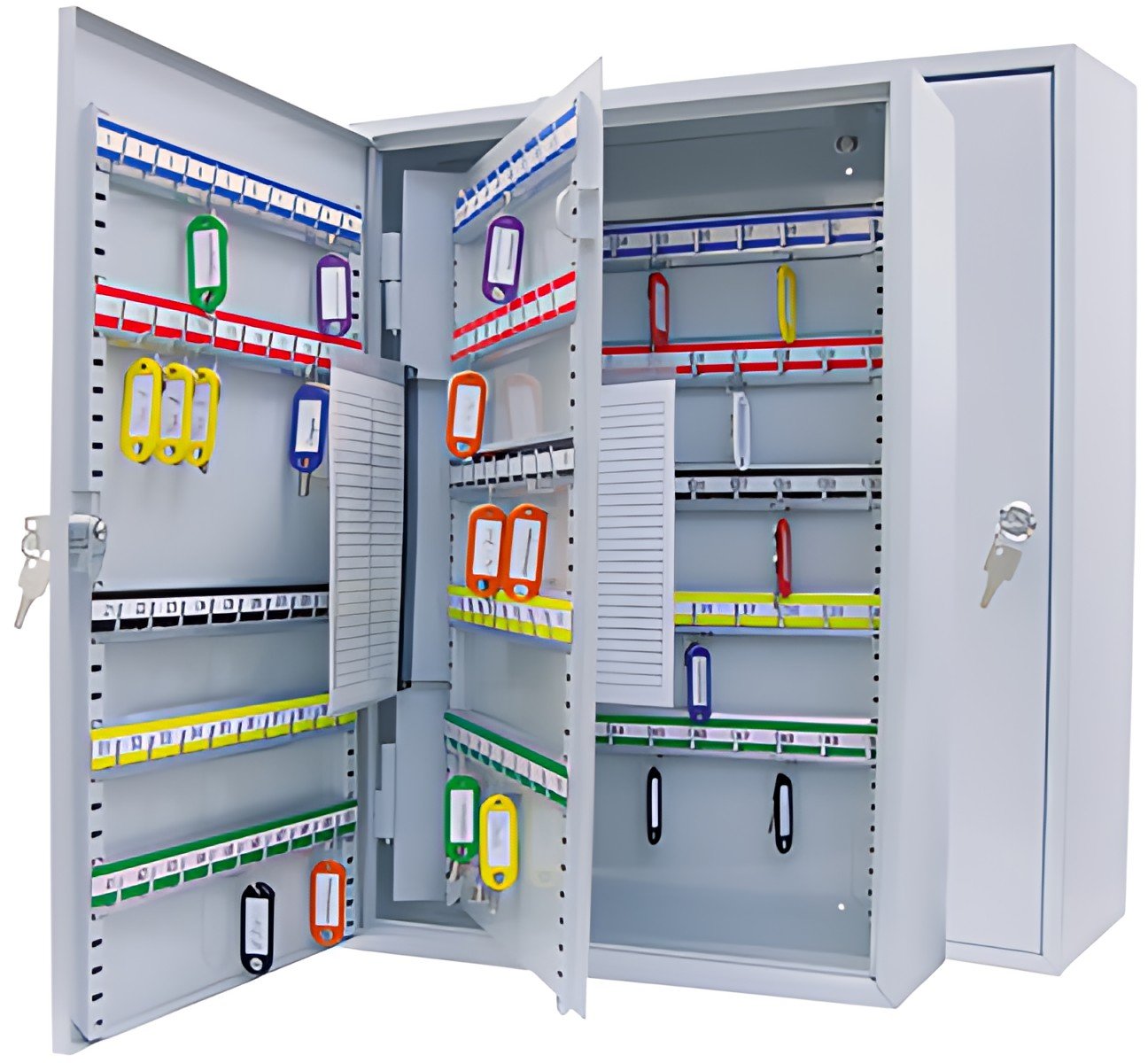 WEDO Armoire à clés pour 200 clés, dix barettes, gris clair