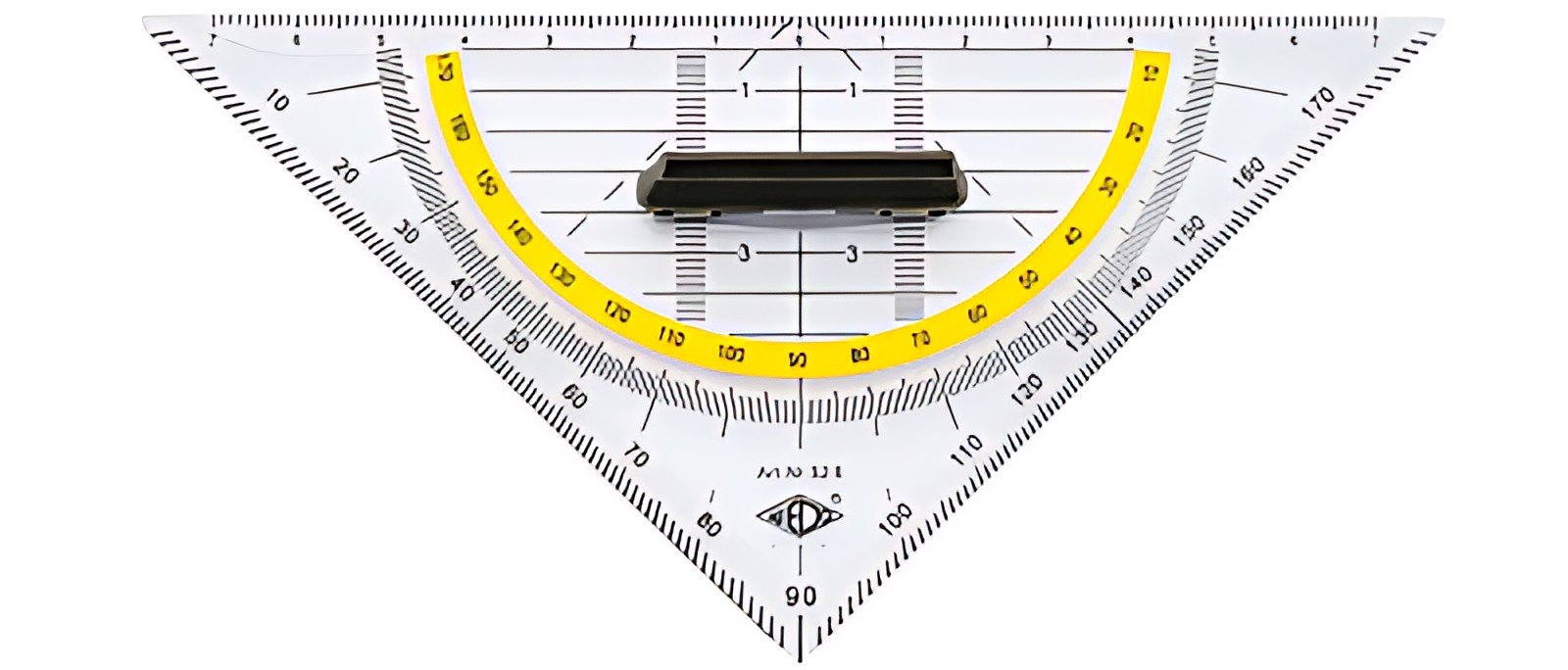 WEDO Equerre géométrique, hypoténuse 160 mm,poignée amovible