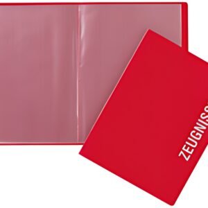 Dossier de certificat PAGNA, DIN A4, avec 10 pochettes, PP, rouge