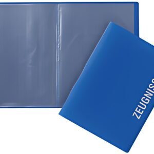 Dossier de certificat PAGNA, DIN A4, avec 10 pochettes, PP, bleu
