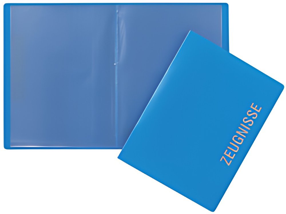 Dossier de certificat PAGNA, DIN A4, avec 10 pochettes, PP, bleu clair