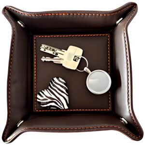 WEDO Petit vide-poches, en similicuir, marron