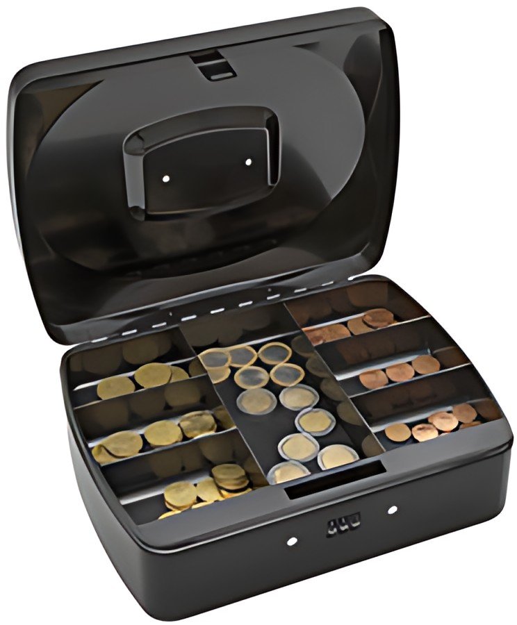 WEDO Caisse à monnaie avec serrure à combinaison, noir