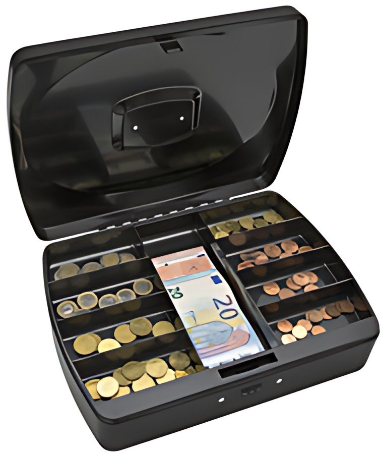 WEDO Caisse à monnaie avec serrure à combinaison, noir