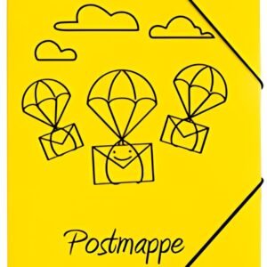 Chemise postale PAGNA, DIN A4, PP, jaune, avec motif imprimé