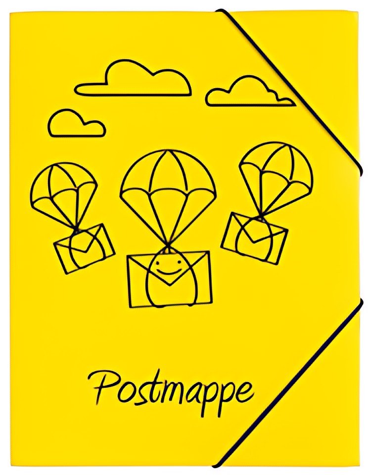 Chemise postale PAGNA, DIN A4, PP, jaune, avec motif imprimé