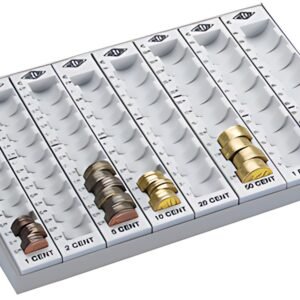 WEDO Monnayeur monobloc avec 8 rangées amovibles, gris