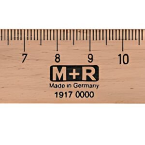 M+R Règle en bois, 400 mm, hêtre, avec insert métallique