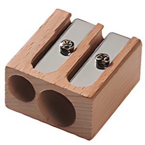 M+R Taille-crayon duo, en bois, forme de bloc