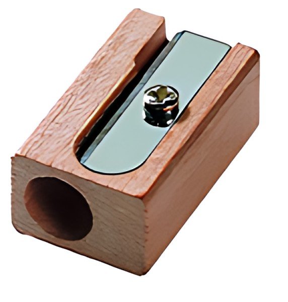 M+R Taille-crayon, en bois, forme de bloc