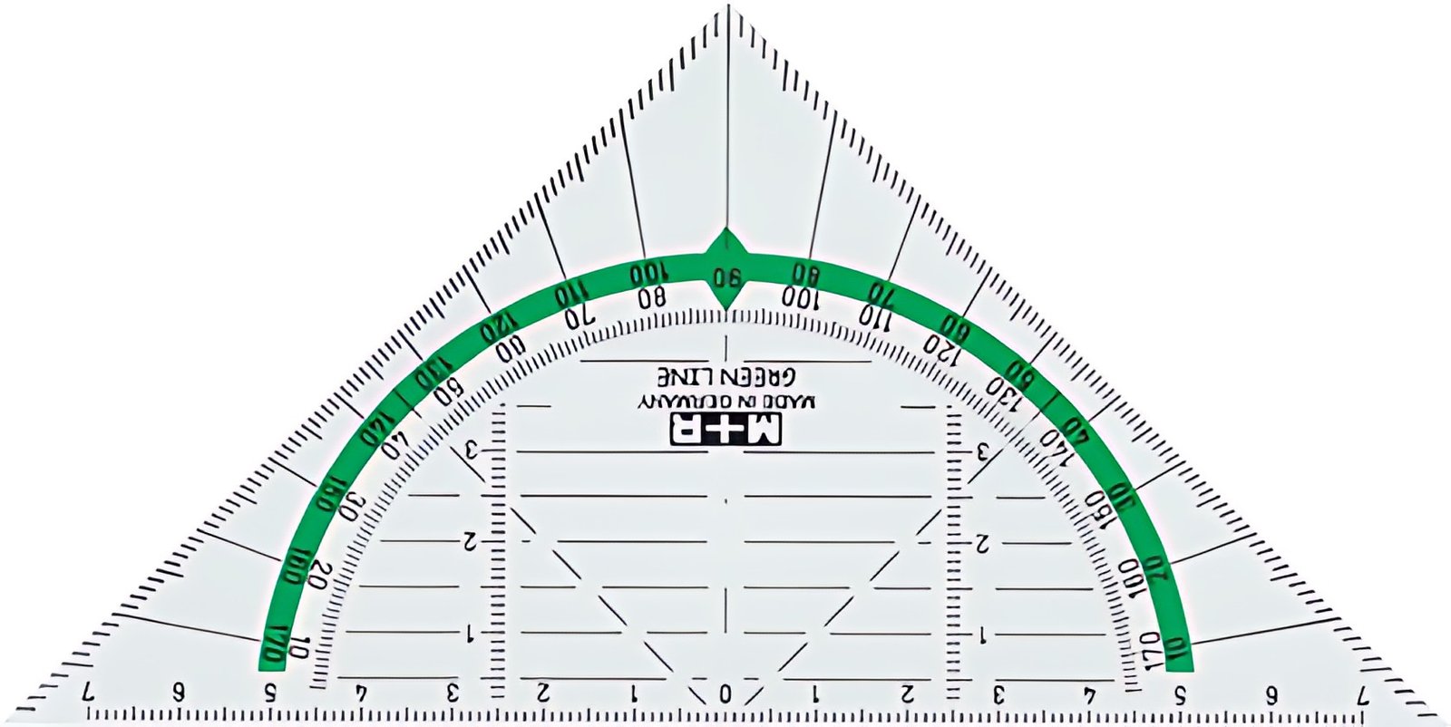 M+R Equerre géométrique "Green Line", hypoténuse: 160 mm