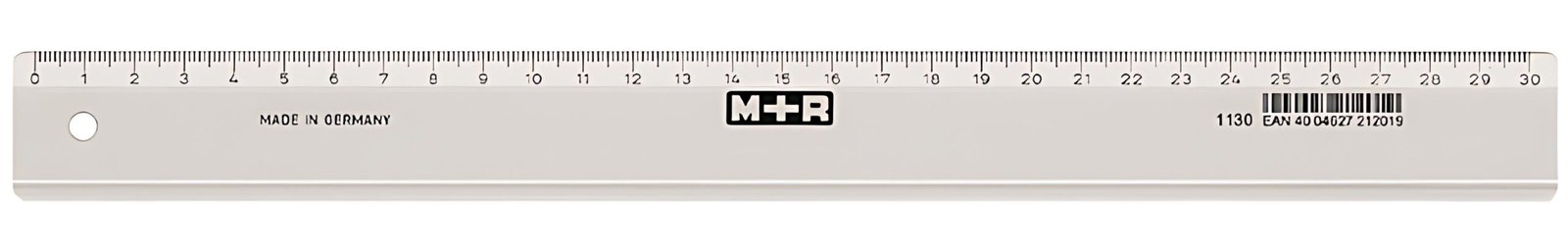 M+R Règle en plastique, longueur: 300 mm, étroit,transparent