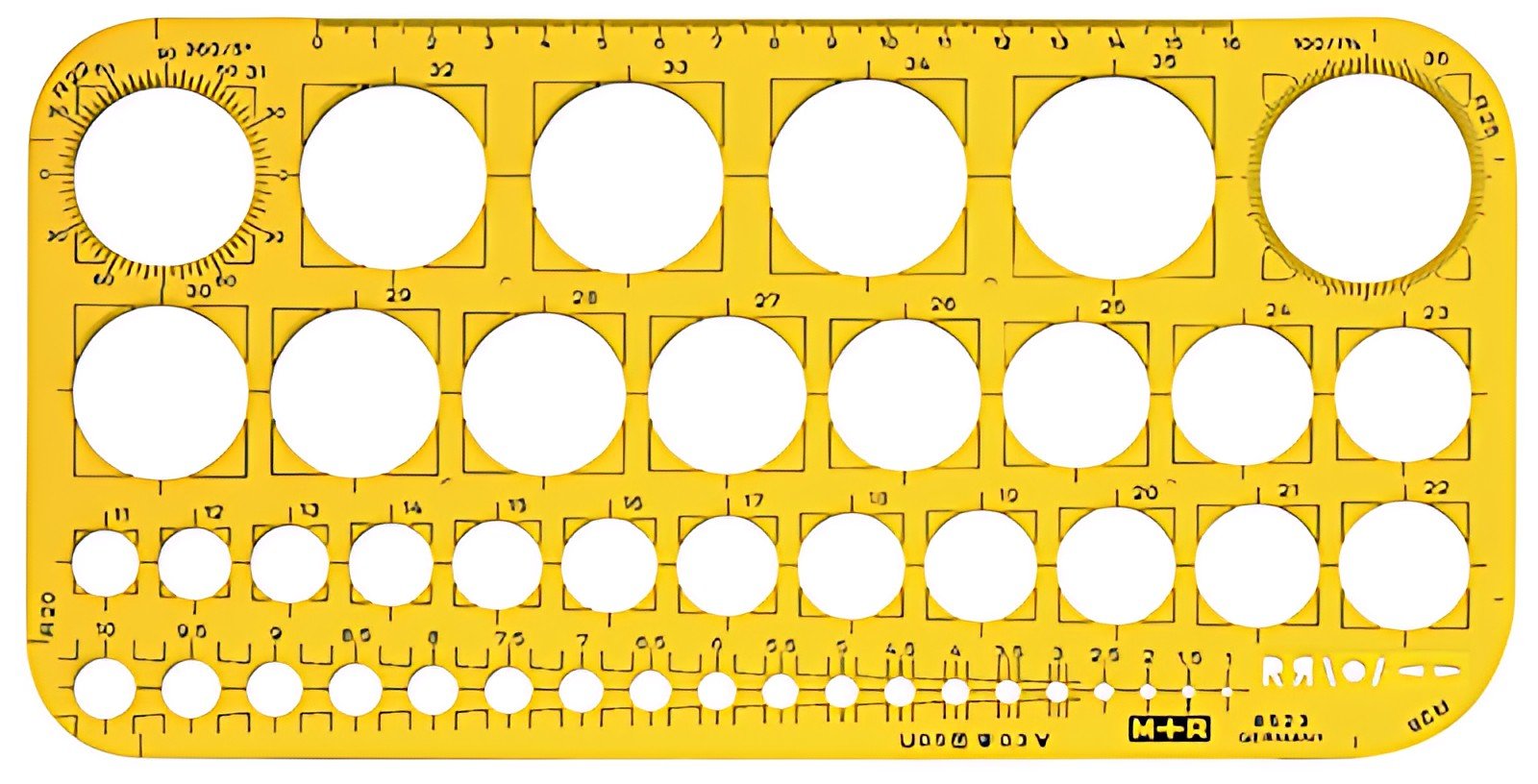 M+R Trace-cercles 1-36 mm, jaune transparent