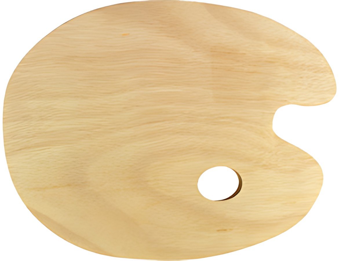 kangaro Palette de peinture, bois, ovale, 300 x 240 mm