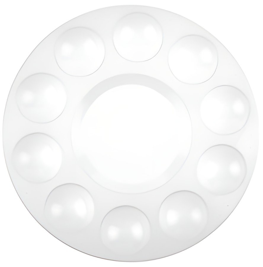 kangaro Palette de peinture, plastique, rond, 170 mm, blanc