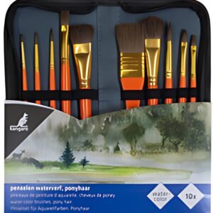 kangaro Set de pinceaux aquarelle, 10 pièces, dans un étui