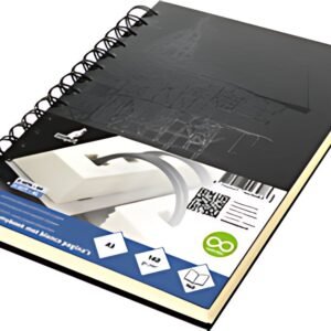 Carnet de croquis à spirale Kangaro, DIN A5, 80 feuilles, noir
