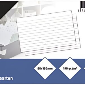 kangaro Fiches bristol, 150 x 100 mm, ligné, blanc