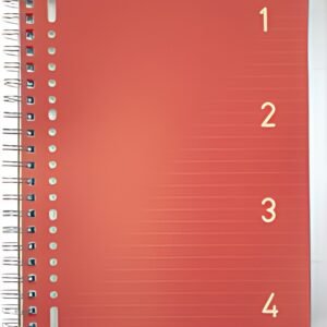 kangaro Cahier à spirale 4en1, A4, ligné, 200 pages, rouge