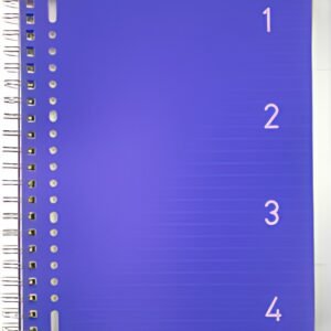 kangaro Cahier à spirale 4en1, A4, ligné, 200 pages, bleu