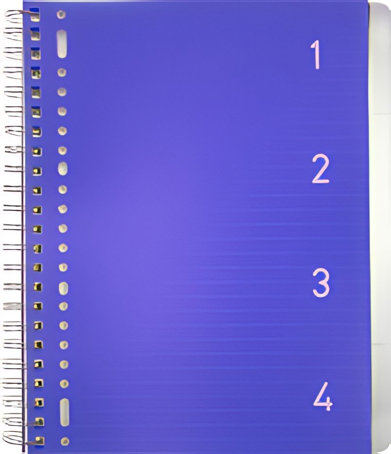 kangaro Cahier à spirale 4en1, A4, ligné, 200 pages, bleu