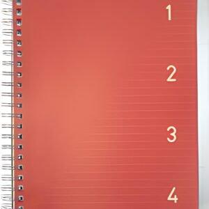 kangaro Cahier à spirale 4en1, A5, ligné, 200 pages, rouge