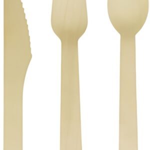 kangaro Couverts jetables, en bois, 200 pièces