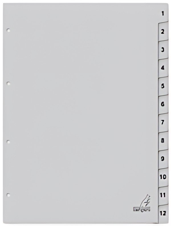 kangaro Intercalaire carton ECO, chiffres 1-12, 12 pièces
