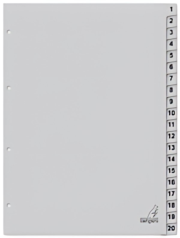 kangaro Intercalaire carton ECO, chiffres 1-20, 20 pièces