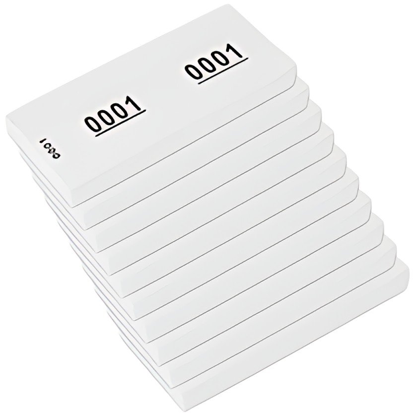 kangaro Bloc numéroté 1-1000, 105 x 42 mm, blanc
