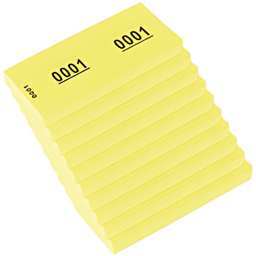 kangaro Bloc numéroté 1-1000, 105 x 42 mm, jaune