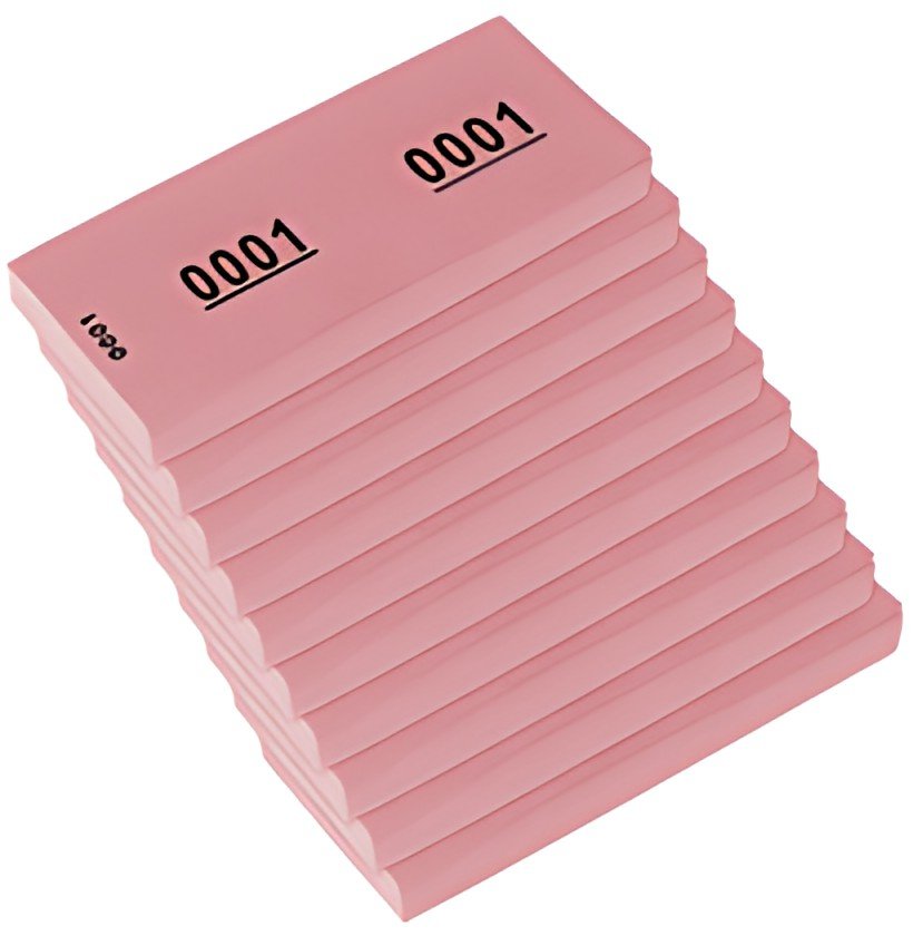 kangaro Bloc numéroté 1-1000, 105 x 42 mm, rose