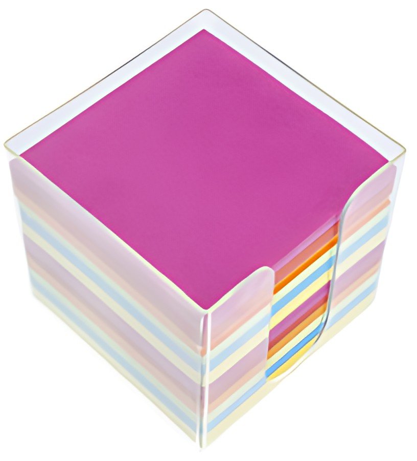 kangaro Zettelbox, transparent, bestückt, 700 Blatt farbig
