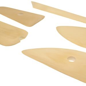 Ensemble de spatules en argile Kangaro, en bois, 5 pièces