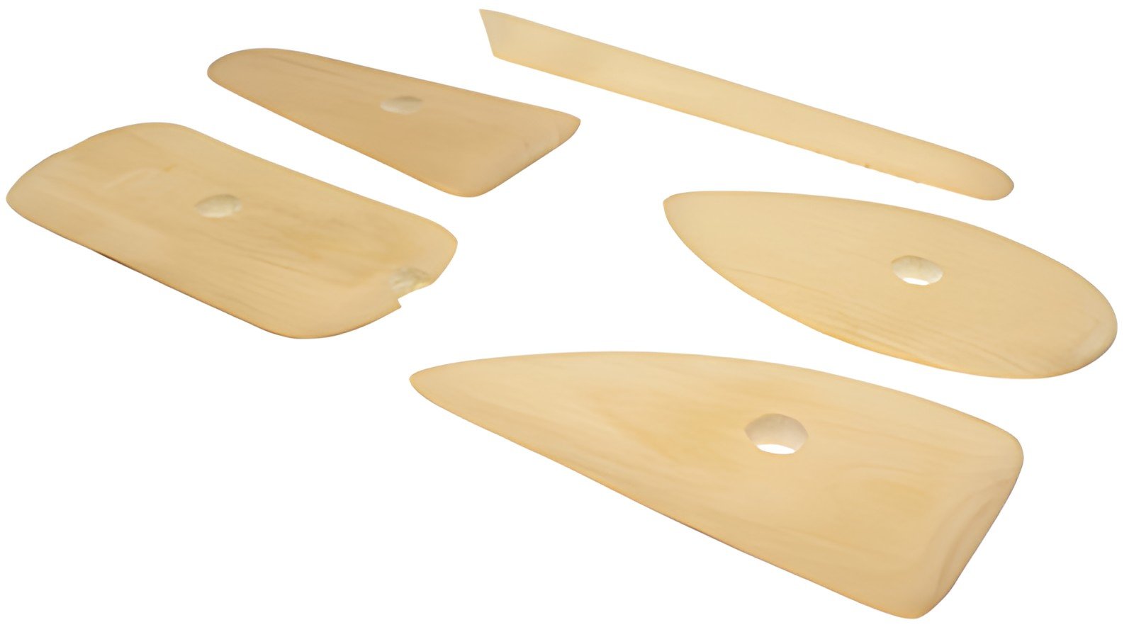 Ensemble de spatules en argile Kangaro, en bois, 5 pièces