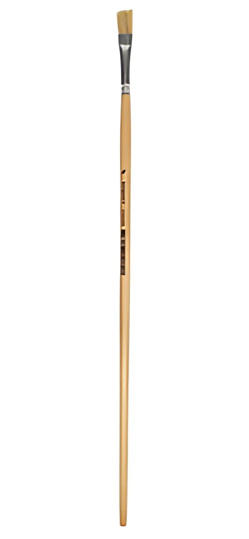 Brosse à poils kangourou, plate, taille 8, bois laqué