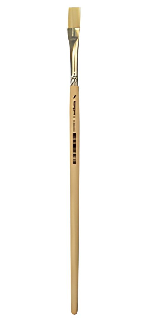 Brosse à poils kangourou, plate, taille 8, bois non peint
