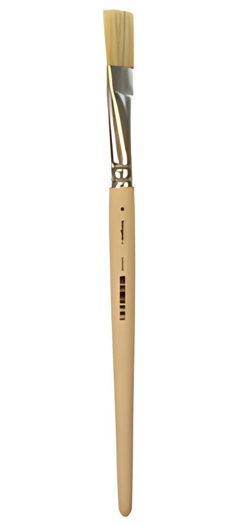 Brosse à poils kangourou, plate, taille 16, bois non peint