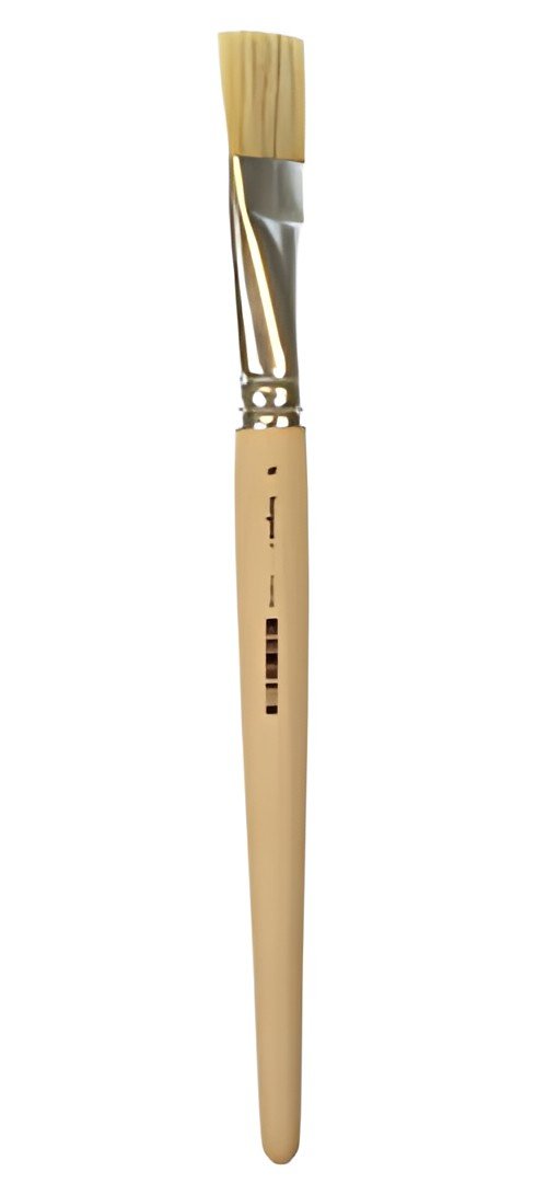 Brosse à poils kangourou, plate, taille 18, bois non peint
