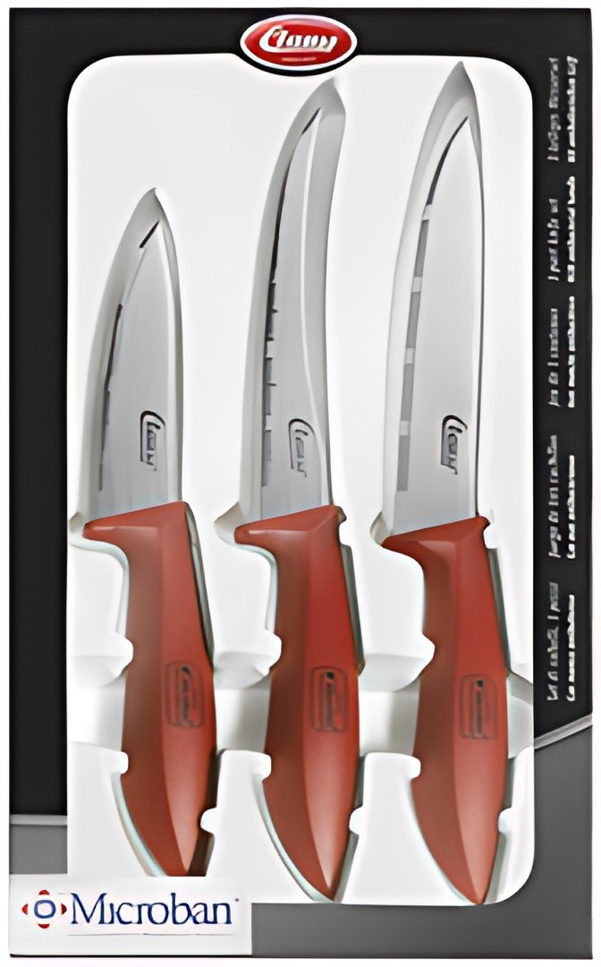 Clauss Set de couteaux, 3 pièces, rouge