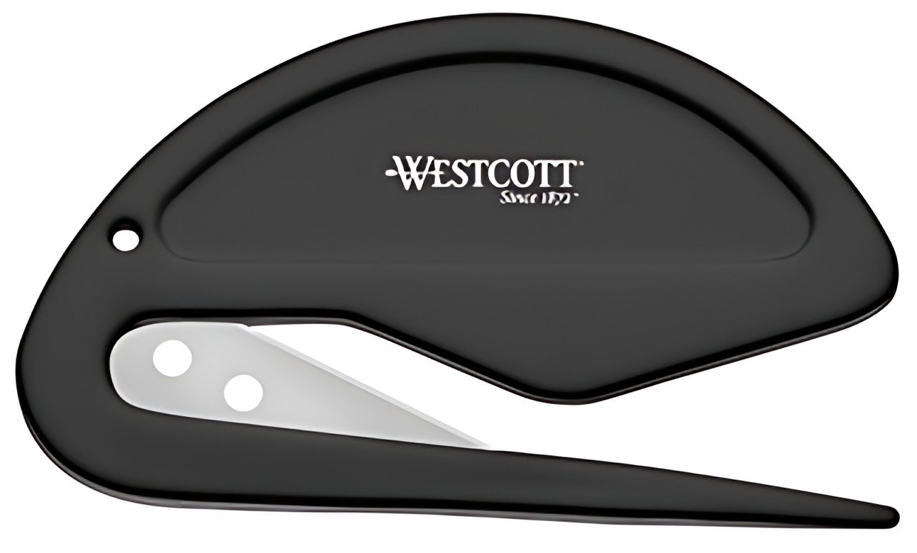 WESTCOTT Ouvre-lettres 2 en 1, lame en métal, noir