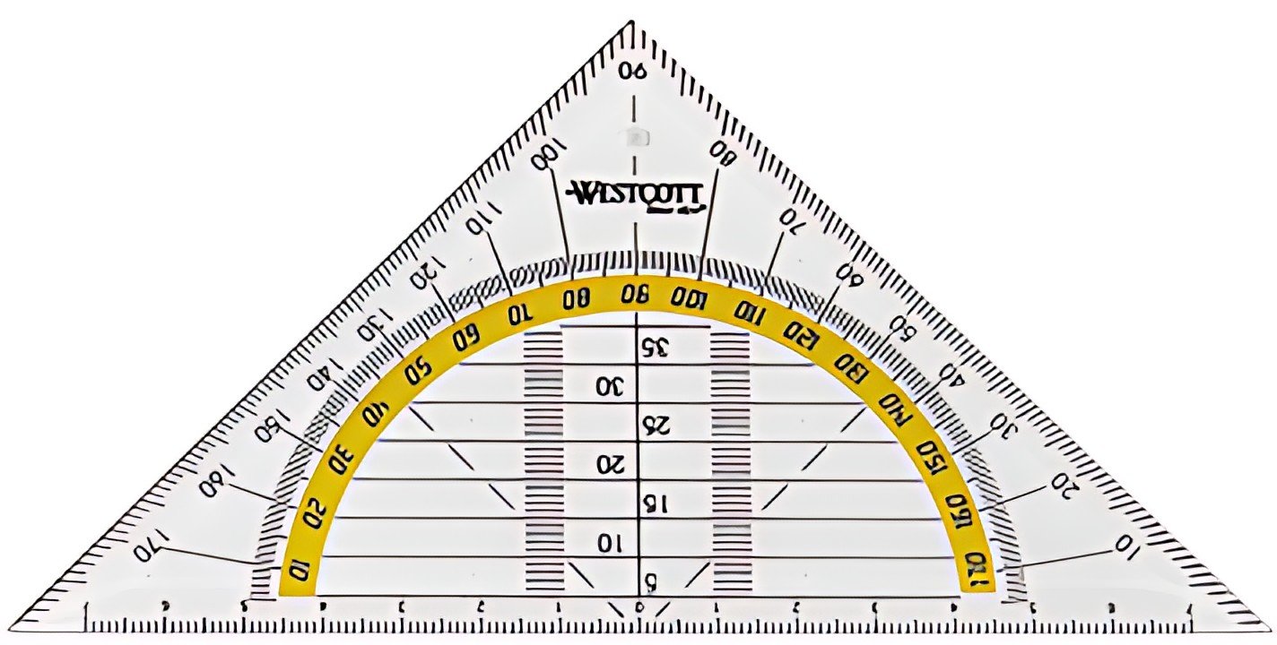 WESTCOTT Equerre géométrique, hypoténuse: 140 mm